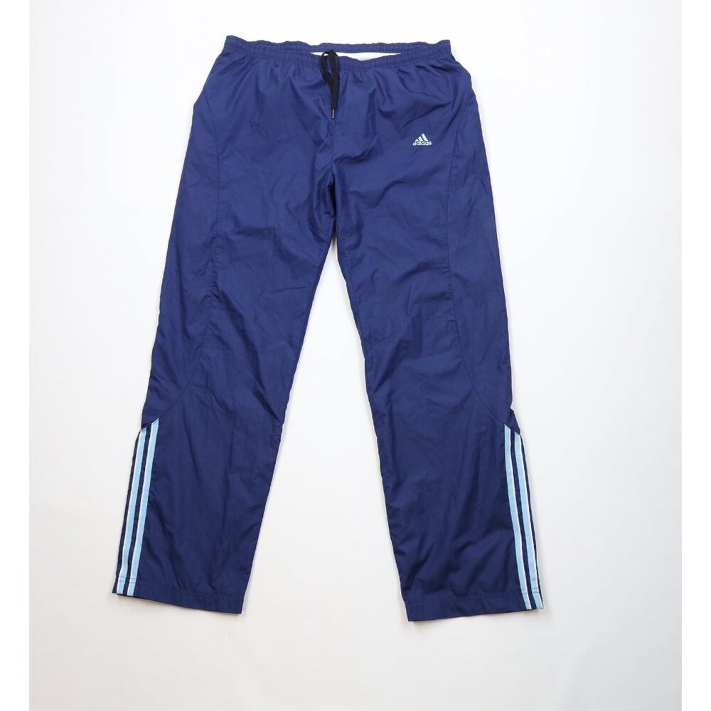 Vintage Y2K 2003 Adidas Womens Medium Spell Out Lined Wide Leg Windbreaker Pants
